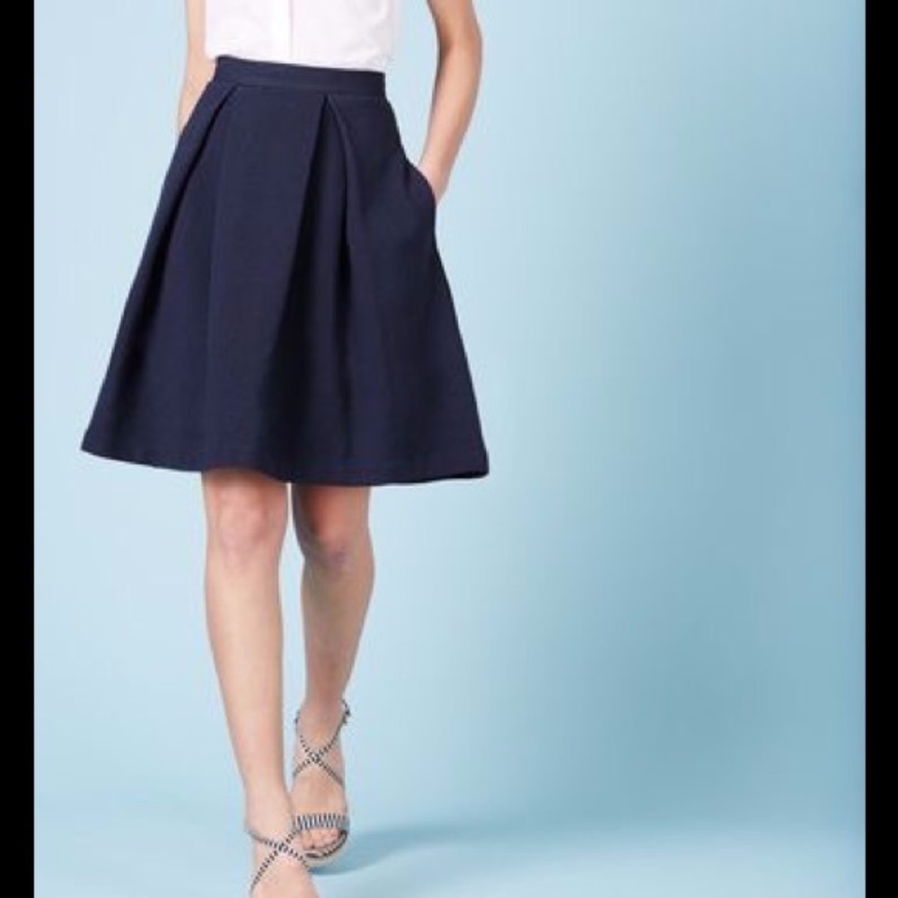 Boden Maggie Ottoman knee-length navy skirt